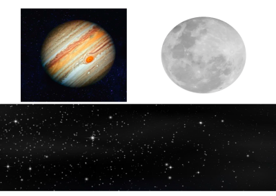 Planeten, Mond und Sterne